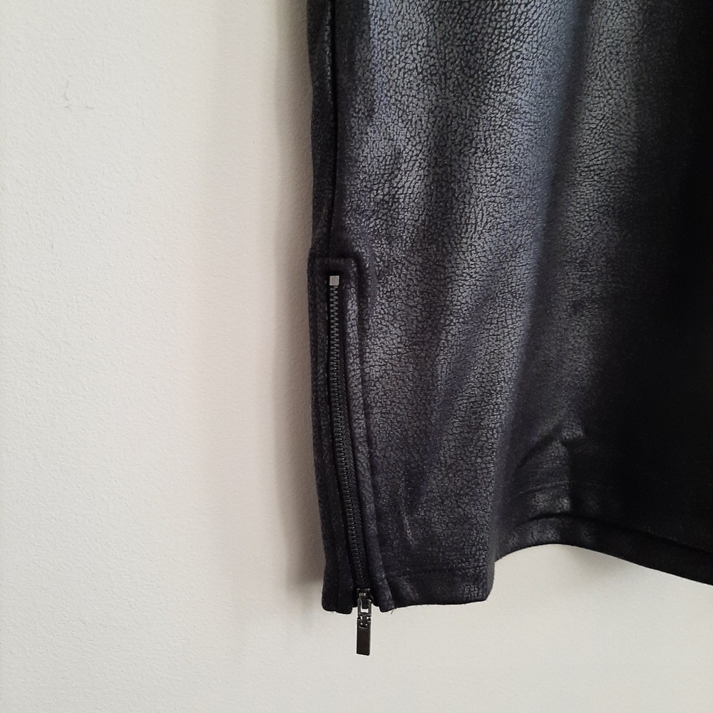 Gabrielle Union Shift Dress Black Leather Look Size Large - Picture 9 of 15